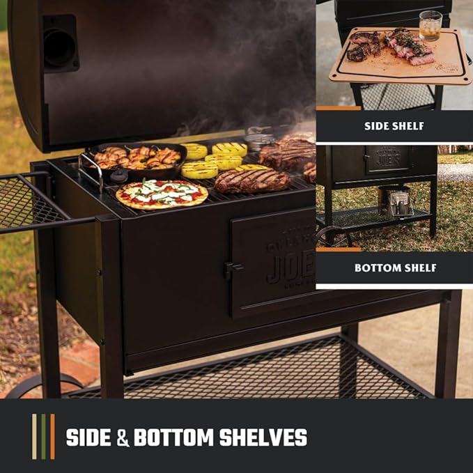 Oklahoma Joe's Judge Charcoal Grill and Smoker with 540 sq in Cooking Area in Black