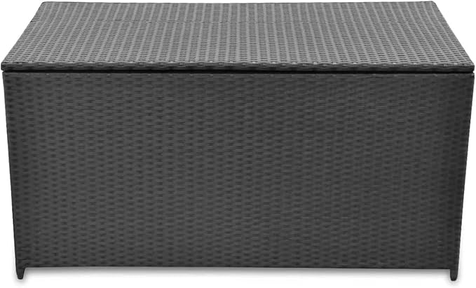 Garden Storage Box, Outdoor Storage Box, Extra Large Garden Storage Box, Poly Rattan Black 120x50x60 cm