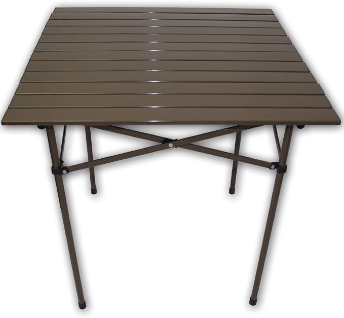 TA2727 Tall Aluminum Portable Table with Carrying Bag, Brown