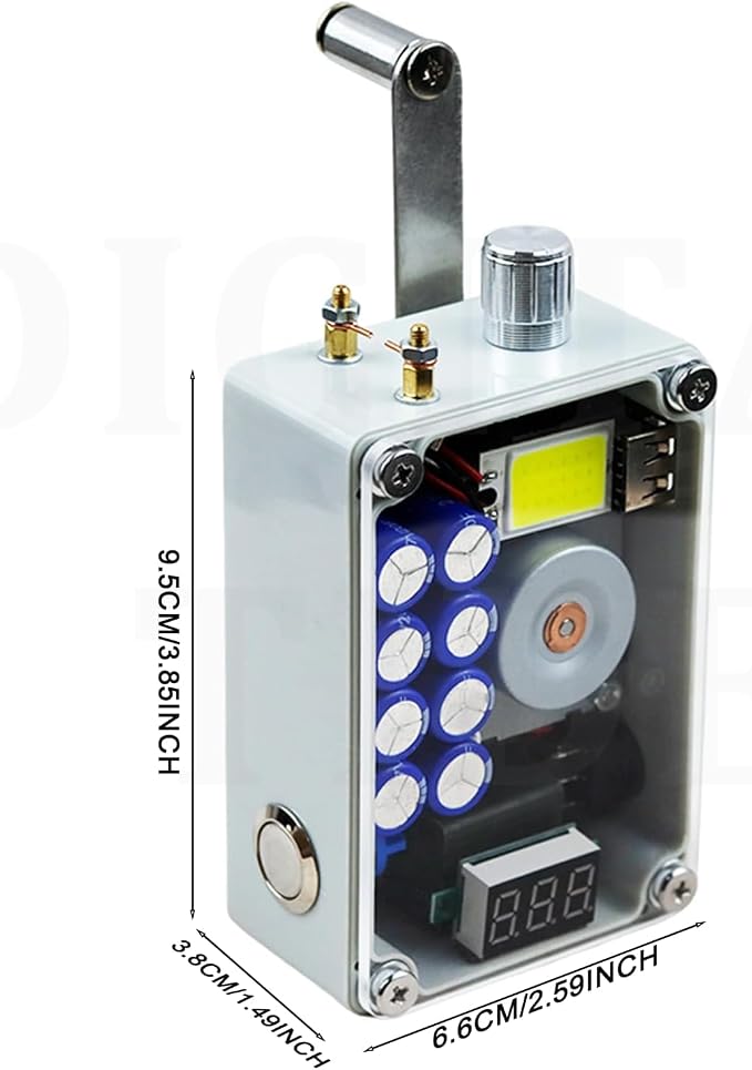 Hand Generator, Portable Lighting Ignition Usb Charging, Camping Equipment Outdoor Accessories Emergency Tool Hand for 2 Minutes, Can Ignite 40-50 Times