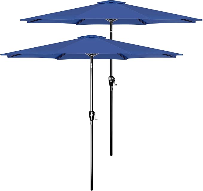 Simple Deluxe Patio Umbrella Outdoor, UV Protection Sunshade with Push Button Tilt/Crank and 8 Sturdy Ribs, for Table Garden Lawn Beach Pool