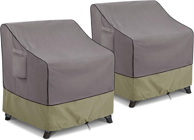 KylinLucky Outdoor Chair Covers Waterproof 36W x 37D x 36H inches 2pack,Heavy Duty Patio Furniture Cover for Outside Grey