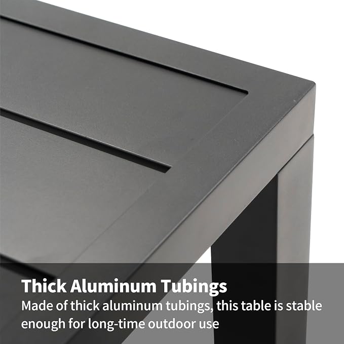 Outdoor Side Table for Patio End Tables for Outside Aluminum Square End Tables Small Patio Coffee Bistro Table,Dark Grey