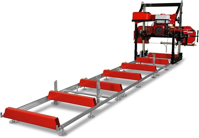 MechMaxx 36" MAX Portable Sawmill, 25HP 688cc HONDA GX690 V-Twin Engine, 35" Board Width, 20' Track Length, (10 x Blades Included),Model SM36HMAX