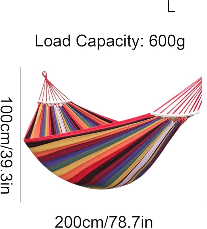 Oxford Cloth Hammock Thickened Skin-Friendly Breathable Good Load-Bearing Capacity Outdoor Easy to Install Hammock(Rojo,L)