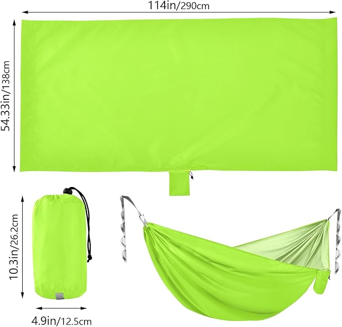 Green Yellow Solid Color Pure Plain 330lb Capacity Camping Hammock Tree Hammock for Outside Camping Essentials hamacas para Patio