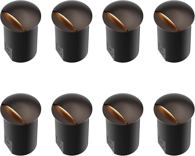 GOODSMANN Landscape Lighting 8PK Well Lights Low Voltage 5 Watt LED 150 Lumen 12V AC In-Ground Lights 3000K Warm White
