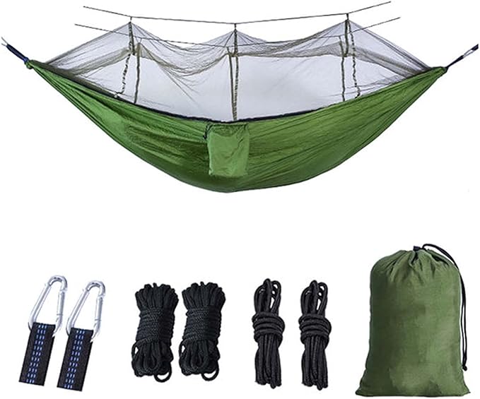 Hammocks for Outside 2 Person with Mosquito Net, Inside Hammock for Bedroom, Portable Hammock with Mosquito Net, Quick Dry Hammock, for Travel Patio Garden