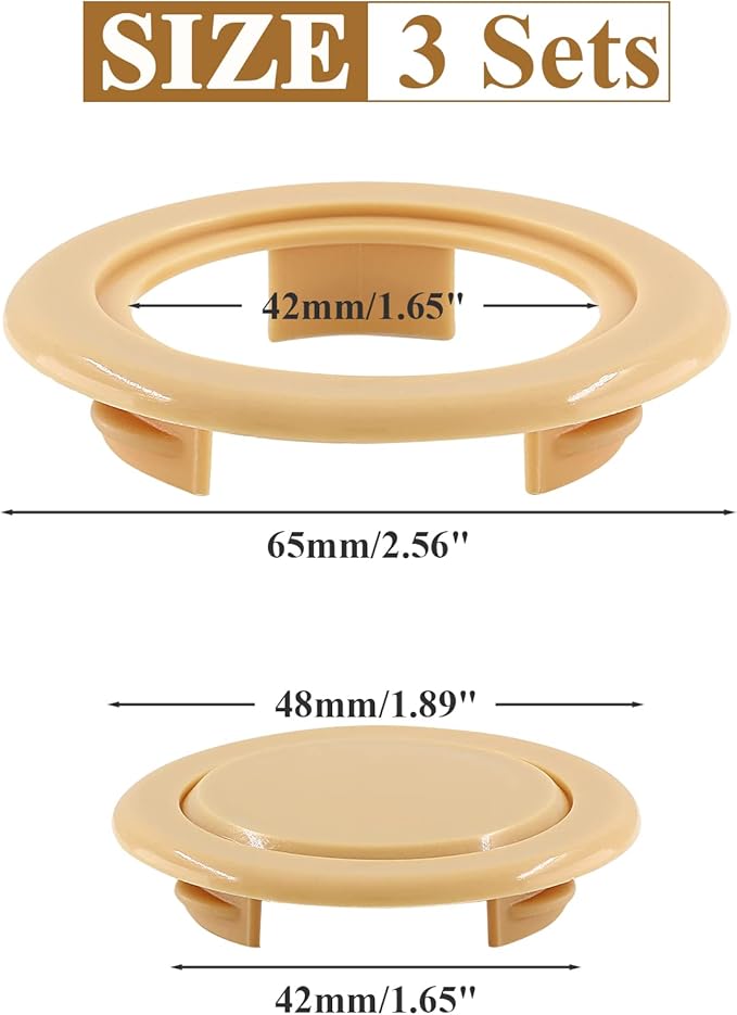 Biaungdo 3 Sets 2 Inch Outdoor Patio Table Umbrella Hole Ring and Cap Set, Standard Size Garden Beach Tablet Thicker Hole Ring Plug and Cap Set(Wood Color)