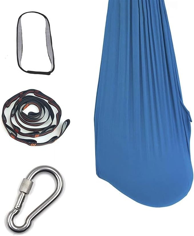 Bedroom Sensory Swing Pod, Therapy for Kids with Special Needs, Helps with Sensory Processing Disorder, Autism, ADHD, Reversible Cuddle Hammock (Color : Indigo, Size : 150x280cm/59x110in)