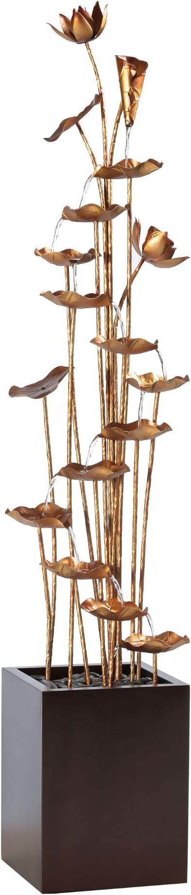43.25" Lotus Outdoor Patio Garden Fountain