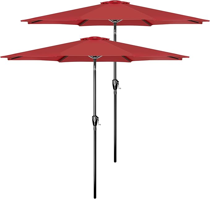 Simple Deluxe Patio Umbrella Outdoor, UV Protection Sunshade with Push Button Tilt/Crank and 8 Sturdy Ribs, for Table Garden Lawn Beach Pool