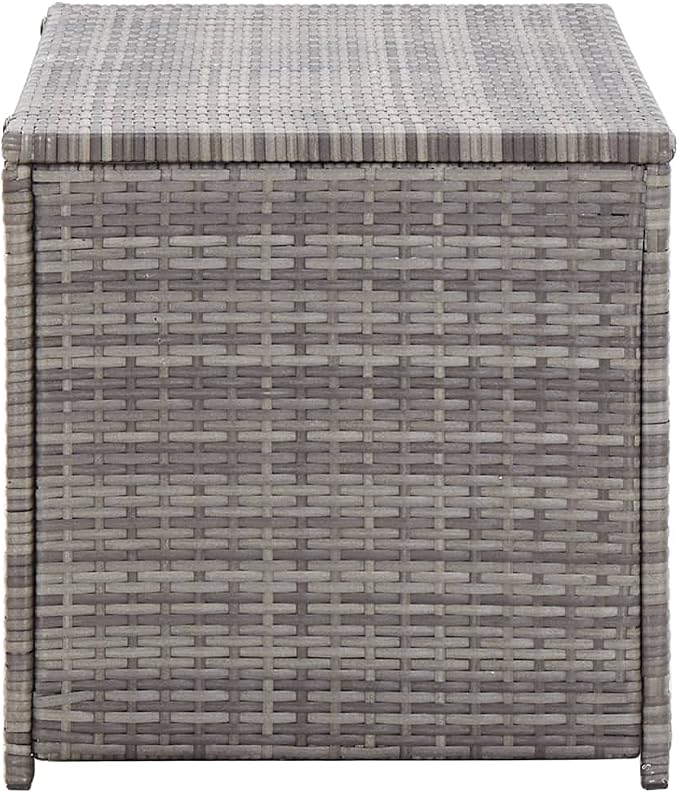 Garden Storage Box Indoor/Outdoor Storage Container and Gardening Tools - Store Items on Patio, Garage, Yard.Poly Rattan 39.4"x19.7"x19.7" Gray