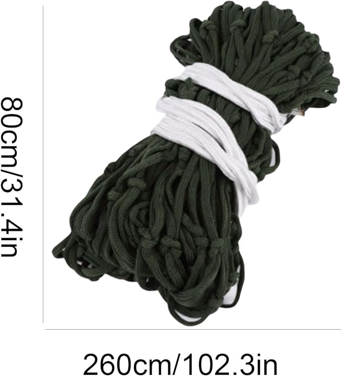 Portable Nylon Rope Hammock Thick and Strong Indoor and Outdoor Camping Mesh Portable Tree Hanging Hammock Comfortable(Green)