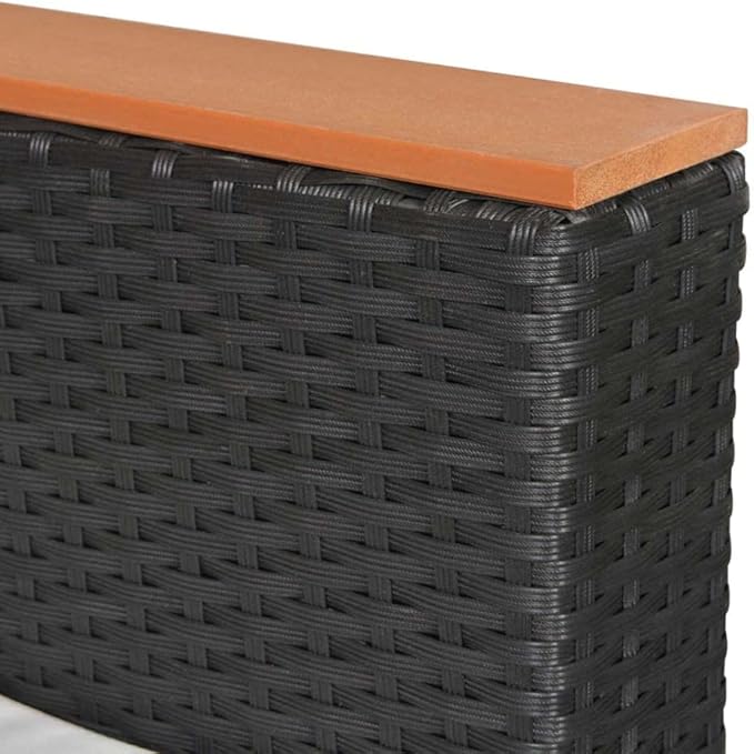 7 Piece Patio Lounge Set with Cushions, Sectional Sofa Patio Conversation Set Porch Furniture Set Front Porch Furniture for Poolside Negotiation Area Piazza Exhibition Poly Rattan Black