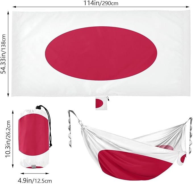 National Flag of Japan Hammocks with Portabl Carry Bag Backyard Hammock for Indoor Outdoor Patio