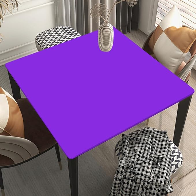 Square Fitted Tablecloth Suit for 30"x30" Table BlueViolet Stretch Table Topper Cap for Dining Kitchen Home Party Style43