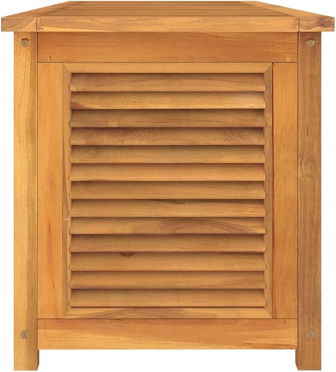 Deck Box Indoor Outdoor Storage Container Furniture with Bag, Patio Storage Box Bin Organizer for Garden Tools, 68.9"x19.7"x20.9" Solid Wood Teak