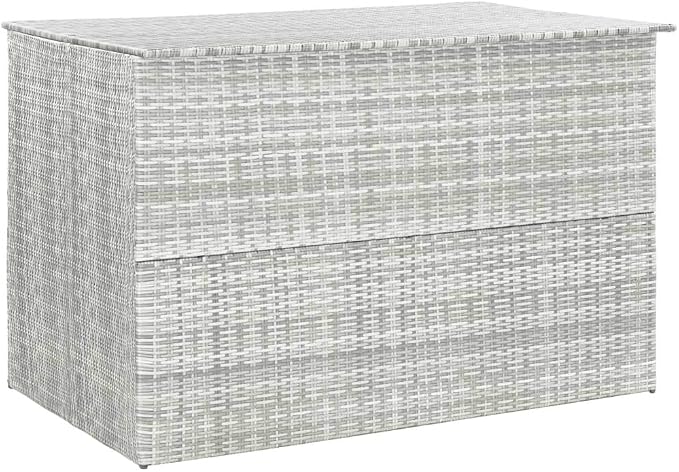 Patio Storage Box,Outdoor Toy Box,Outdoor Storage,Outdoor Cushion Storage, for Patio Furniture Cushion Storage Light Gray 59.1"x39.4"x39.4" Poly Rattan