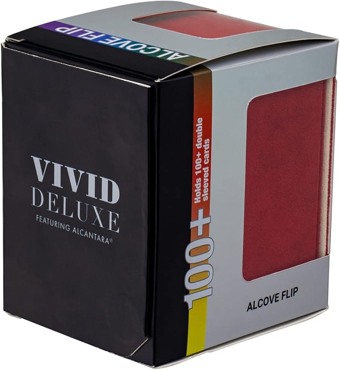 Ultra Pro - Vivid Alcove Flip Deck Box (Red) - Protect and Store up to 100 Double Sleeves Standard Size Cards, Perfect for Sports Cards, Gaming Cards & Collectible Trading Cards