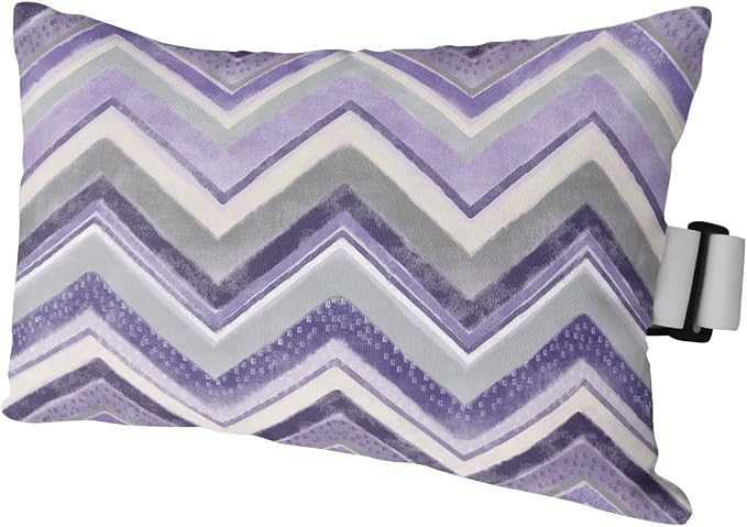 Outdoor Pillows Covers with Inserts Northern Europe Purple Geometric Wave Stripes Waterproof Recliner Pillow with Adjustable Strap Throw Pillows for Patio Furniture Pool Lounge Chair, 11x16 inch, 1PCS