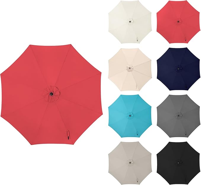 10ft Outdoor Patio Umbrella - Table Umbrella Waterproof UV Protection, Sombrillas de Patio with Push Button Tilt, Sun Umbrella for Pool, Porch, Garden, Deck, Backyard (Red)
