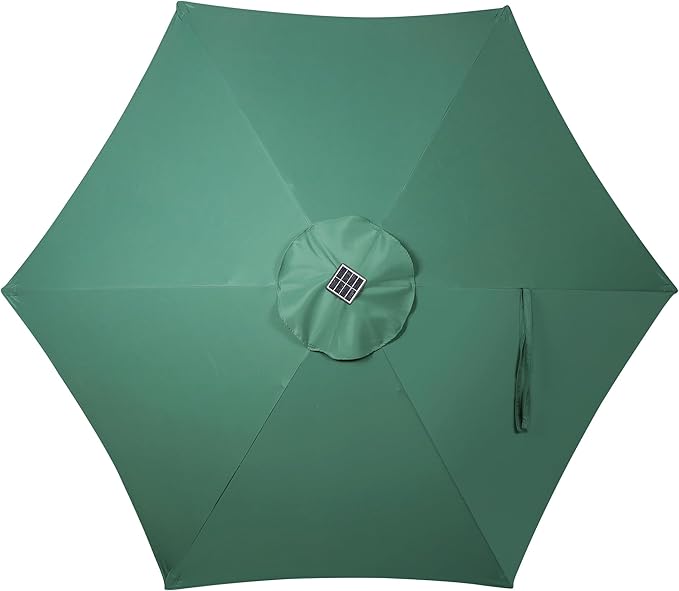 Blissun 7.5 ft Solar Umbrella, 18 LED Lighted Patio Umbrella, Table Market Umbrella