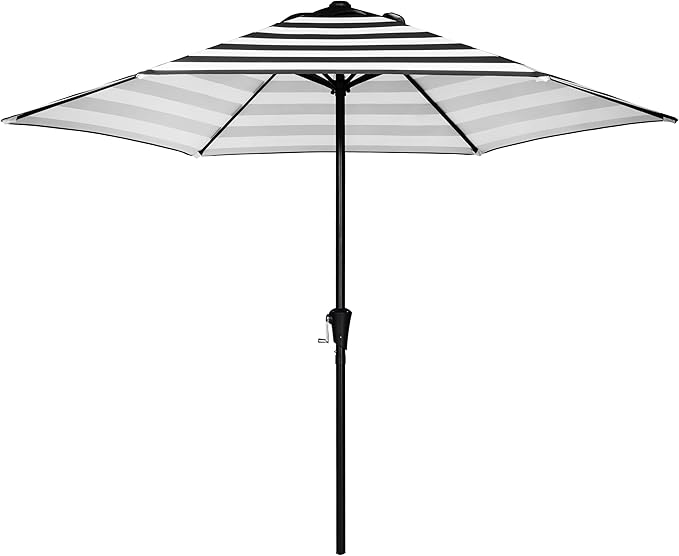Sunnyglade 9FT Outdoor Patio Umbrella, Market & Table Umbrella with 6 Sturdy Ribs and Crank System, Fade-resistant & Waterproof for Garden Backyard Poolside Deck