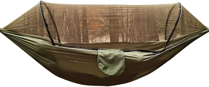 NOBRIM Hammock Portable Hammocks Double-Person with Mosquito Net Automatic Quick-Opening Swing Hammock for Camping Outdoor Indoor Patio