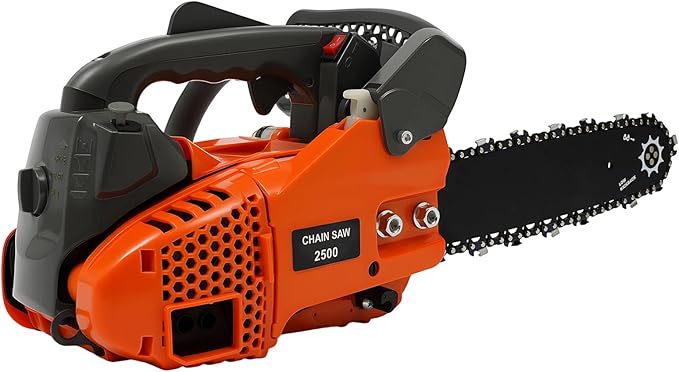 12 Inch Gas Chainsaw 25CC 2-Stroke Gasoline Top Handle Chainsaws Portable Chain Saws with Tool Kit, Handed Petrol Gasoline Chain Saw with Quick Start for Wood Cutting