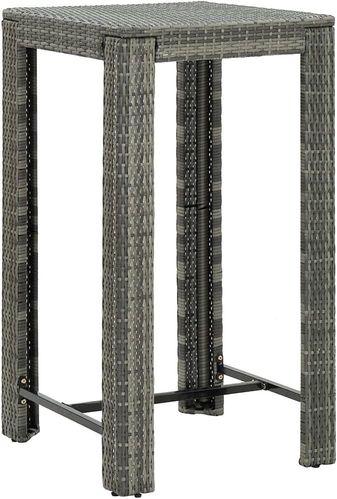 5 Piece Patio Bar Set with Cushions,Garden Table and Chairs Sets,Garden Conversation Sets, Outdoor Patio Furniture,for Patio,Backyard,Garden,Poly Rattan Gray