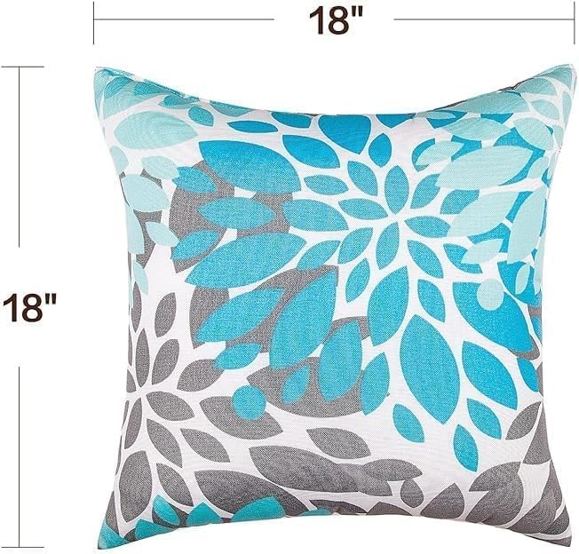 JMGBird Outdoor Pillows Pack of 2 Waterproof Throw Pillows with Insert 18×18 Inch Weather-Resistant Decorative Cushions for Patio Furniture Couch Sofa