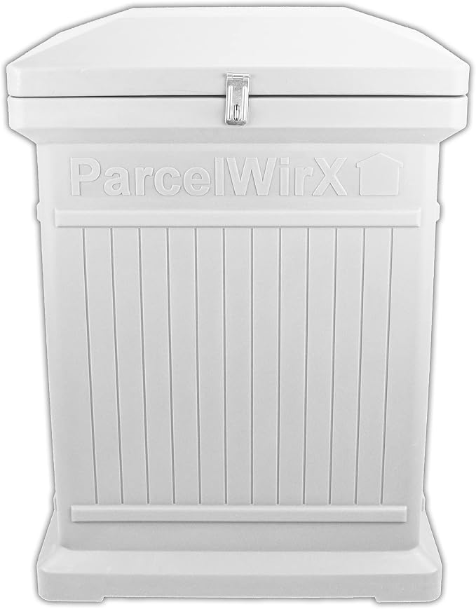 RTS Home Accents ParcelWirx Premium Vertical Storage Cabinet/Lockable Package Delivery Box with Hinged Lid, Slate Grey