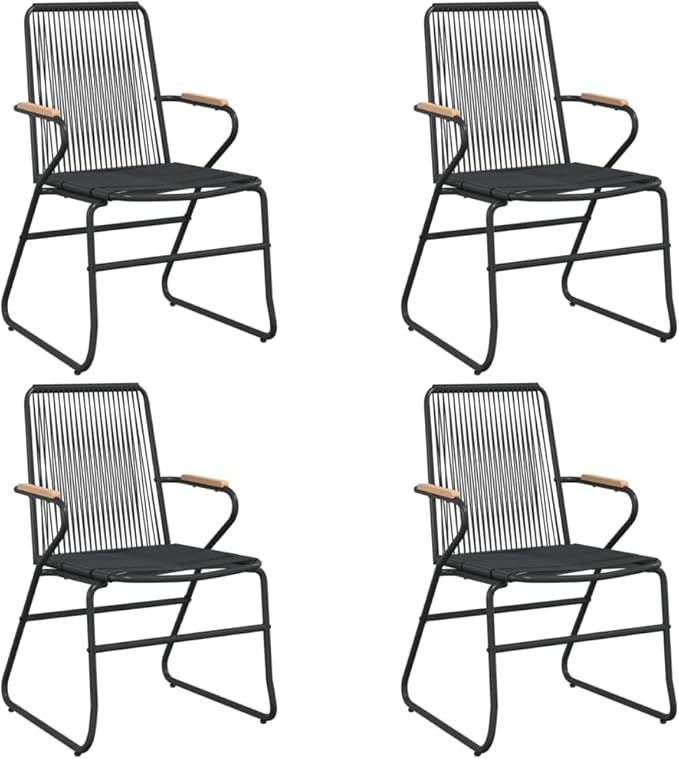 Patio Furniture Sets,Outdoor loveseat,Patio Conversation Sets,5 Piece Patio Dining Set Black PVC RattanSuitable for Patio, Garden, Gazebo Low