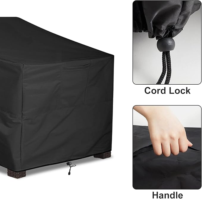 ALSTER Outdoor Chair Covers 2 Pack, Patio Chair Covers(33" L x 34" W x 31" H), Durable and Waterproof Black Furniture Covers for Lounge Deep Seat, Rain Snow Dust Wind-Proof