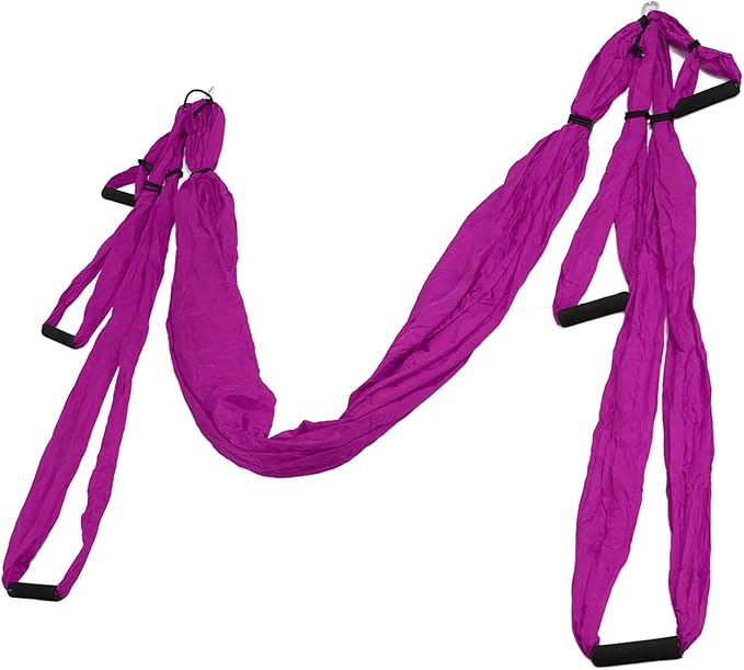 Aerial Yoga Swing Set, Polyester Cotton Yoga Hammock Set, Adjustable Improve Flexibility Yoga Hammock for Physical Exercise (Purple)