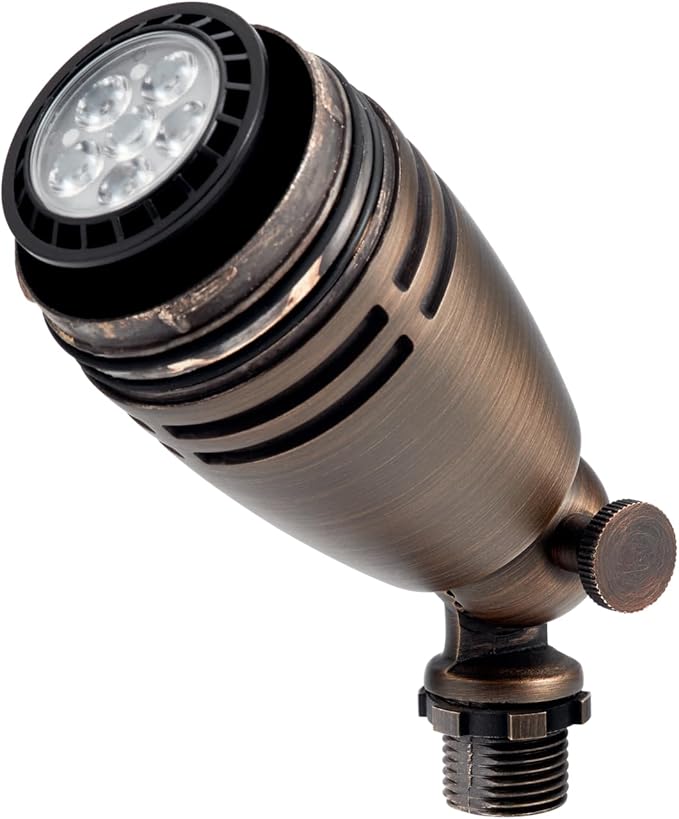 Kichler 12V MR-16 Fixed Socket Brass Accent Light Centennial Brass, 3.00x10.25x2.50