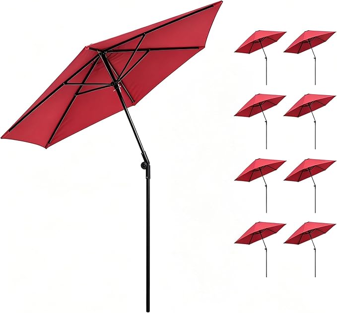 Yescom 7.5ft Outdoor Bistro Market Table Umbrella for Restaurant Cafe Rental Patio 250th Celebration Lawn Party Event Shade Yard Deck Railing Parasol