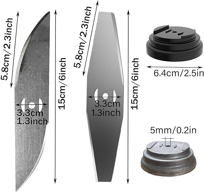 Replacement Weed Wacker Blades, Metal S Type 6" Fits 0.2" Arbor, Set of 4