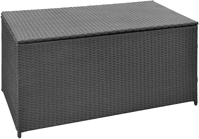vidaXL Outdoor Storage, Deck Box with Lid, Patio Cabinet, Storage Chest for Outdoor Cushions Throw Pillows Garden Tools Pool Supplies, Black