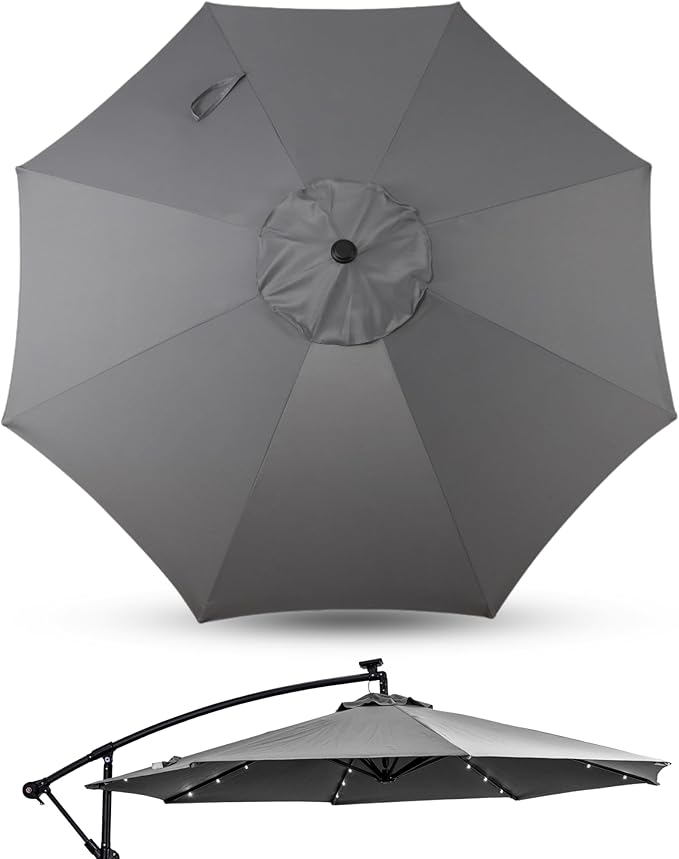 10ft Patio Umbrella Replacement Canopy for 8 Ribs, Outdoor Umbrella Canopy ONLY, Market Umbrella Top, Water-Resistant & UV-Protective