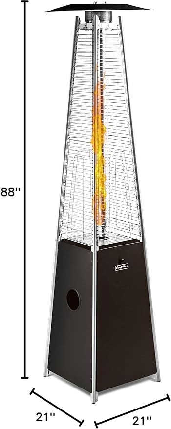 LEGACY HEATING Outdoor Patio Heater with Reflector Shield, 40,000 BTU Propane Patio Heater with Wheels for Commercial, Residential, Garden, Porch, Party, Deck(Mocha)