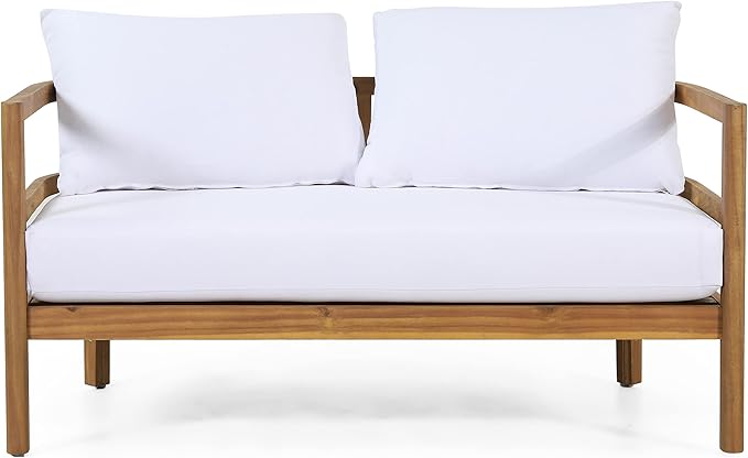 Christopher Knight Home Ellendale Chat Set, White + Teak