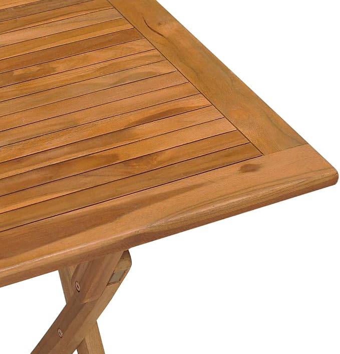 vidaXL Folding Garden Dining Table 35.4"x23.6"x29.5" Solid Teak Wood