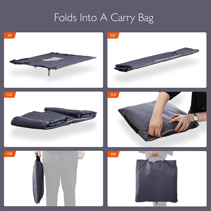 Patio Furniture Covers Waterproof - 420D Outdoor Table and Chair Set Cover with Built-in Storage Bag - Rectangular Patio Table Cover for 6-Seat Dining Set or Sectional Sofa - Darkgrey