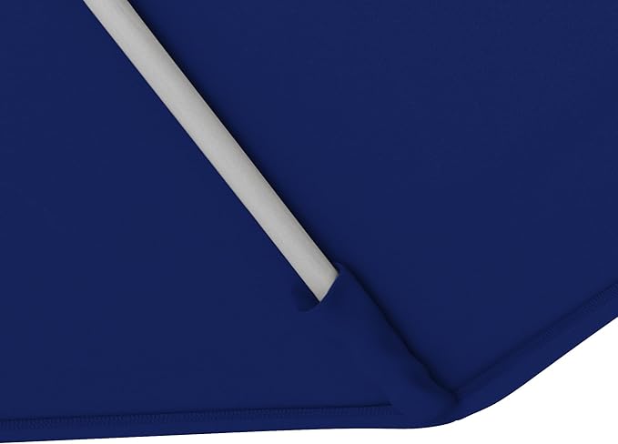 California Umbrella 11Ft Sunbrella Patio Umbrella, Fiberglass Ribs, Hand-Crank, Tilt-Collar, White Frame, True Blue Fabric
