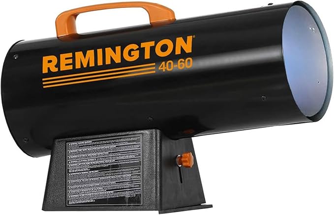 Remington LP Forced Air Heater, Portable 60,000 BTU Space Heater for up to 1500 Square Feet - Liquid Propane Gas Powered, Tank Not Included