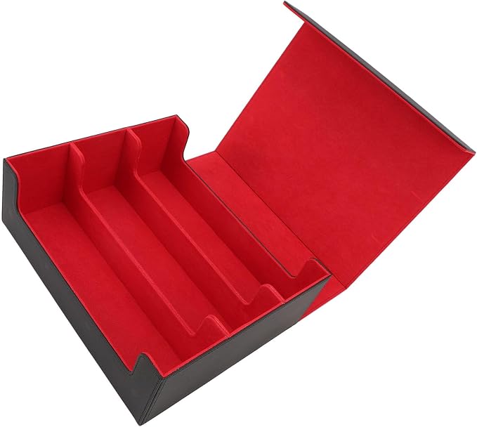 CHICIRIS Card Deck Storage Box Elegant PU Leather Magnetic Closure Large Capacity Card Deck Holder Box/Cover for Game Shelf Decor (#2)