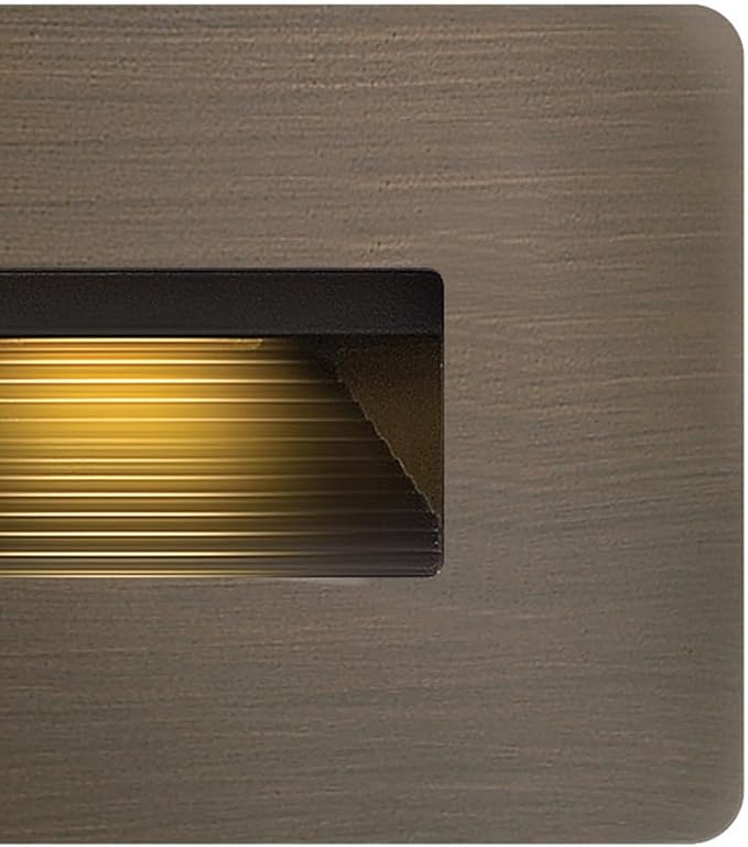 Hinkley Landscape Lighting Luna Horizontal 120v Step Light, Integrated LED 2700K, Line Voltage, Dimmable, Matte Bronze