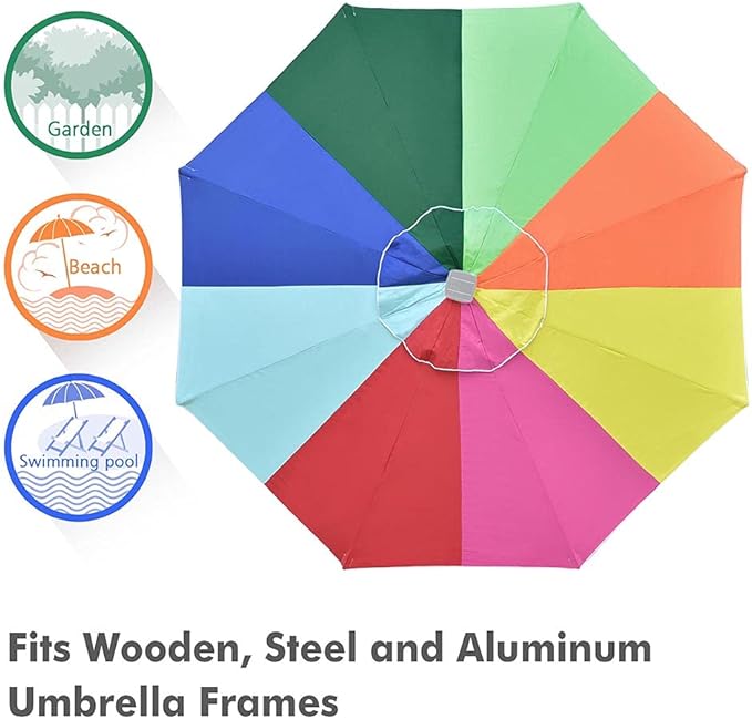Yescom Patio Umbrella Replacement Outdoor Canopy Beach Backyard Market Table Top Cover
